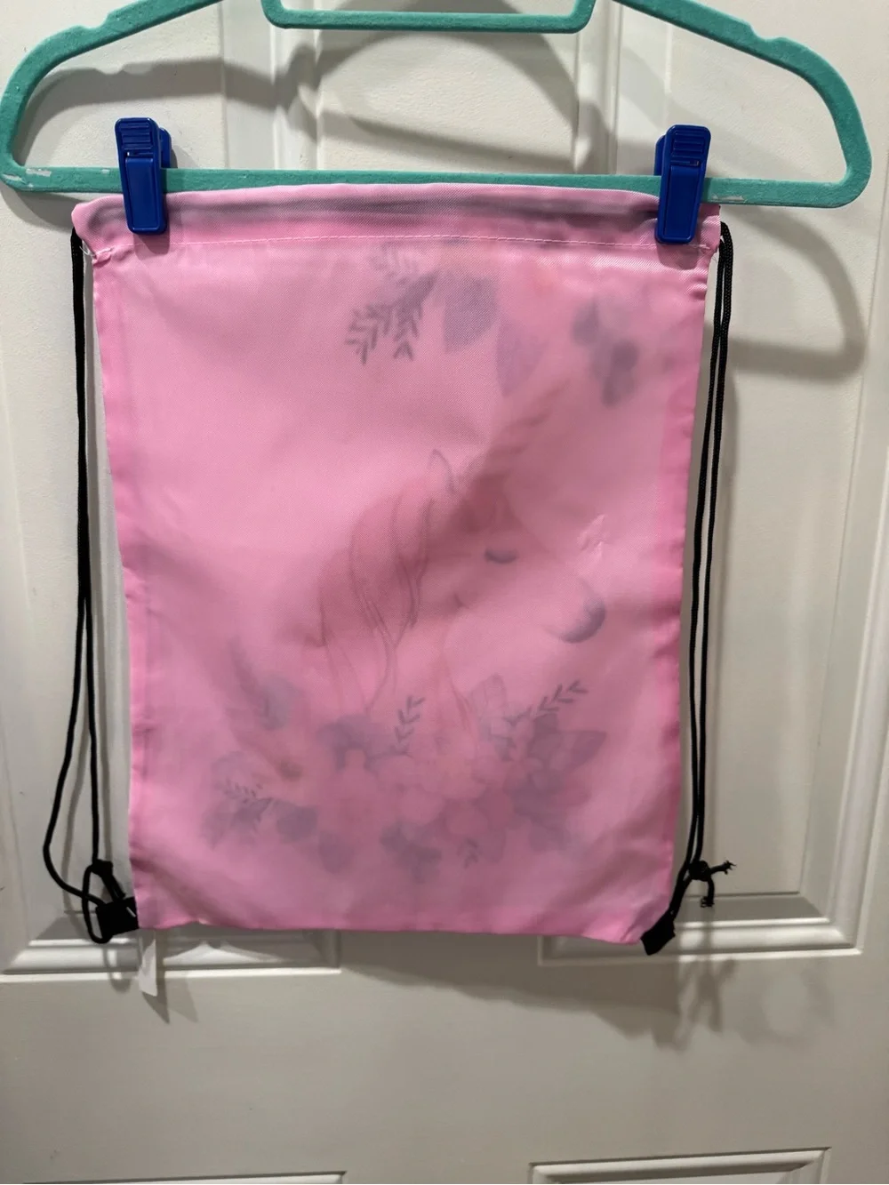 NWT Unicorn Floral Drawstring Bag - Pink